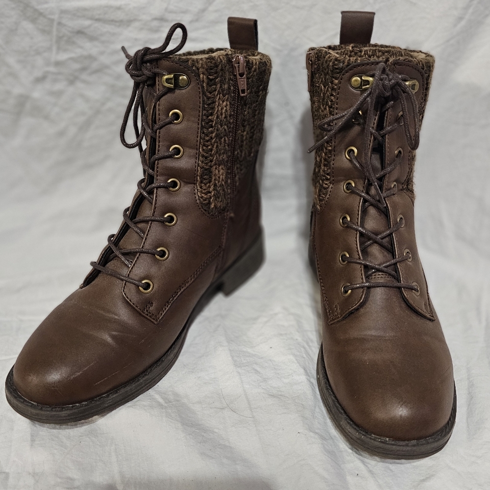 Muk Luks Brown Lace-Up Boots